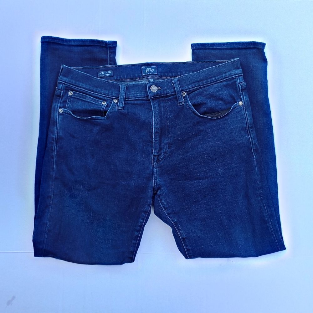 J.Crew Size 16 Waist 33 Dark Wash Mid-Rise Denim Straight Leg Dark Wash Jeans